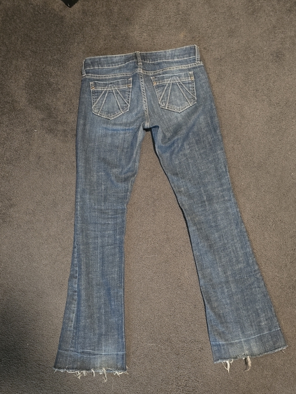 Arden B Lowrise Flare Jeans with Raw Hem